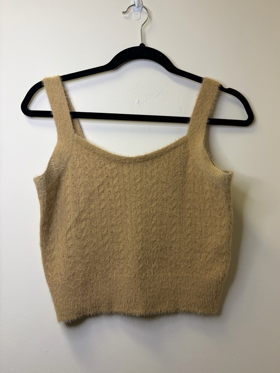 Cupcake Clothing Ltd Tops - Cupcake Clothing Fuzzy Knit Crop Tank – Size M in Camel/ Nude Color